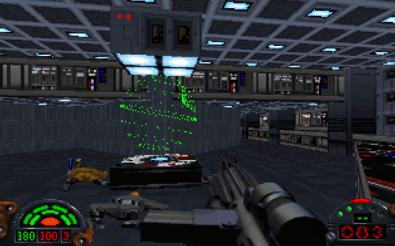 Dark Forces: an in-game hologram