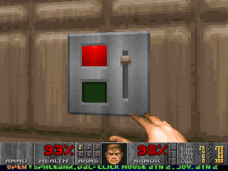 Classic DOOM E1M1: reactive surface as one-time switch